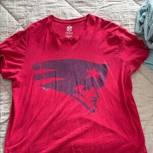 NFL Patriots Red Tee with Blue Logo